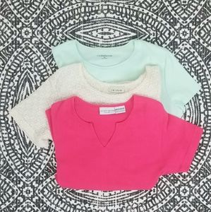 Set of 3 Womens Short Sleeve T Shirts Tops Medium